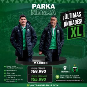 PARKA NEGRA OFICIAL 2026 Talla XL